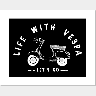 Vespa is life-black (large image) Posters and Art